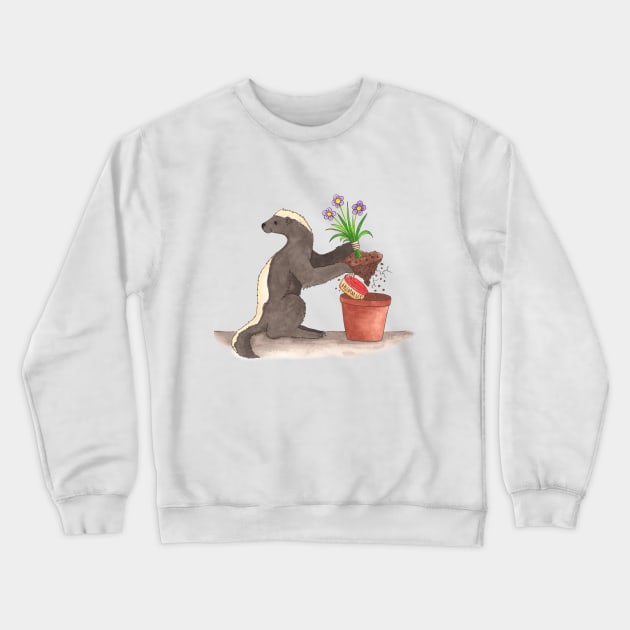 H is for Honey Badger (he doesn't care) Crewneck Sweatshirt by thewatercolorwood